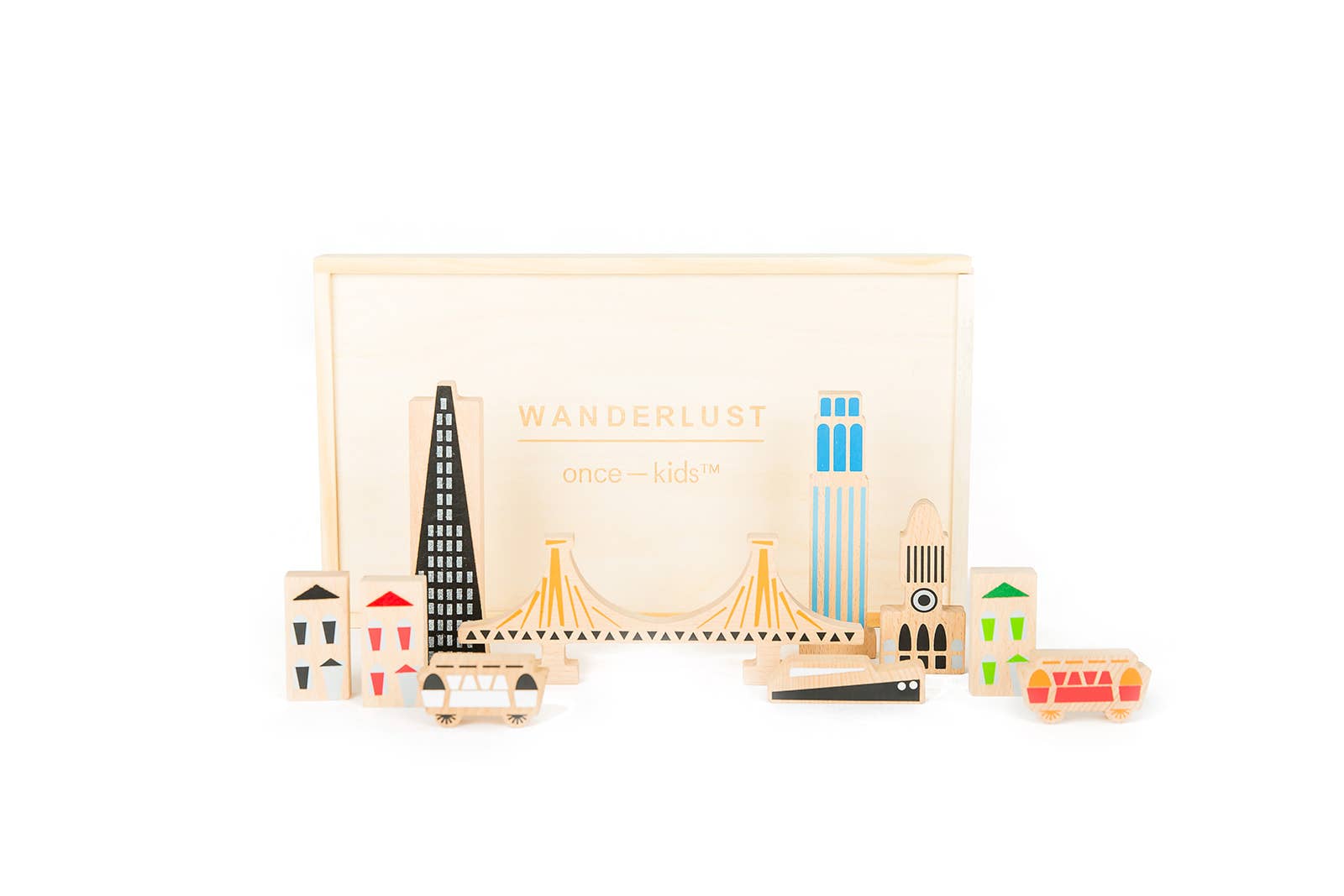 Wanderlust Wood + Felt Themed San Francisco Play Set Wooden Toys Once Kids   