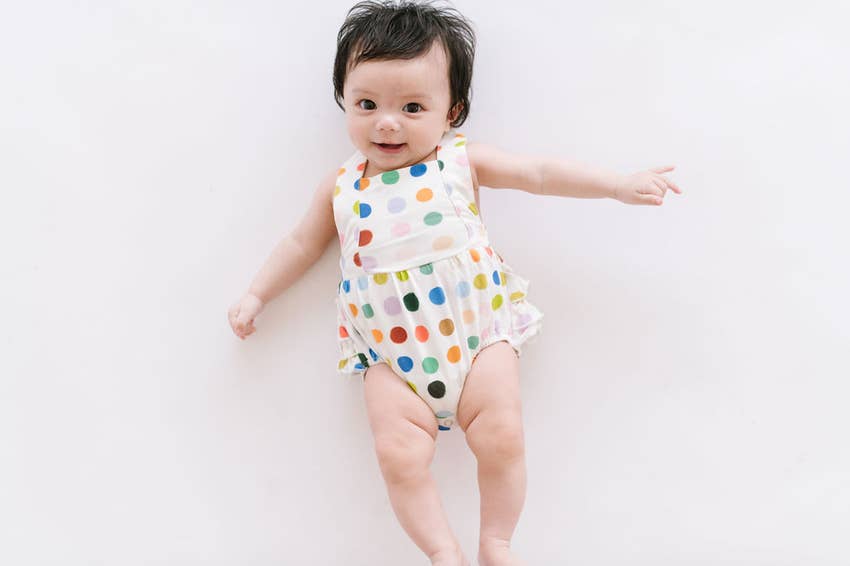 Isla Romper in Bold Dots romper Ollie Jay   