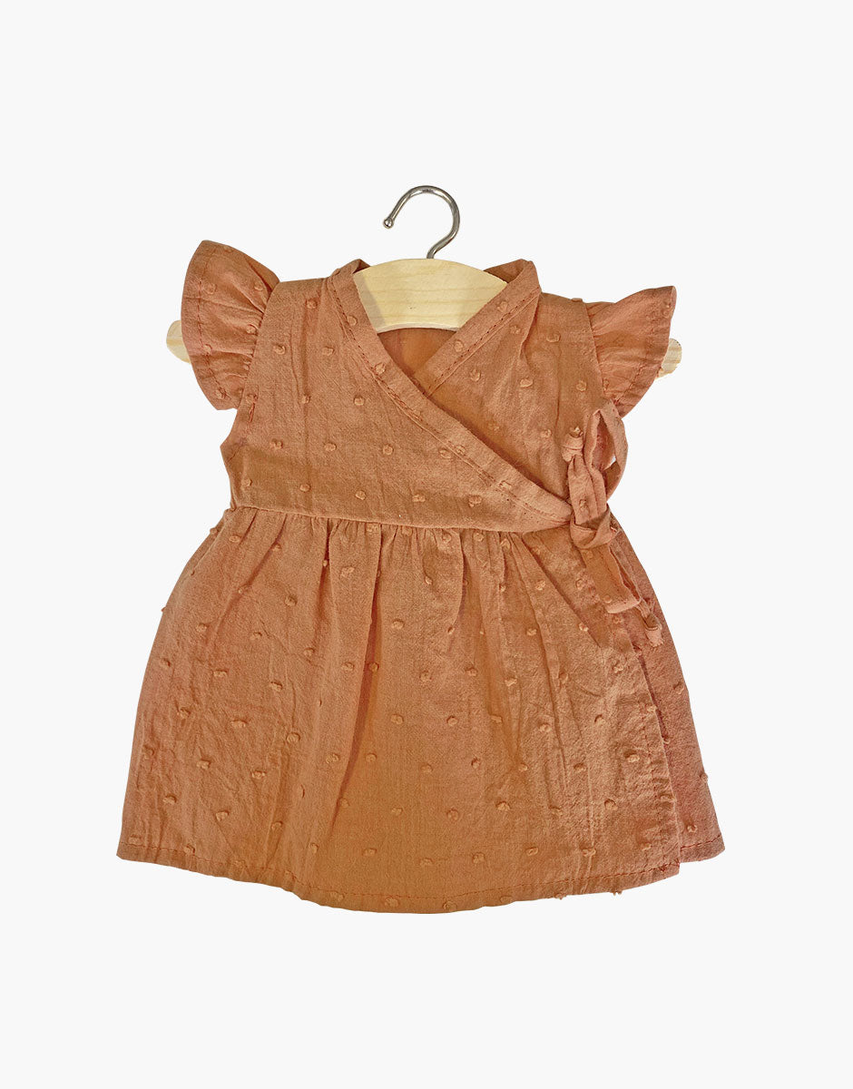 Minikane Doll Clothing Dress - Tie Front Brown Sugar Doll Clothing Minikane   