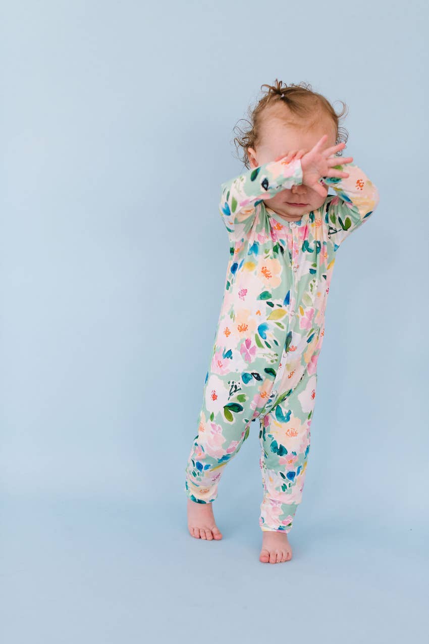 Baby Pajama in Watercolor Floral  Ollie Jay   