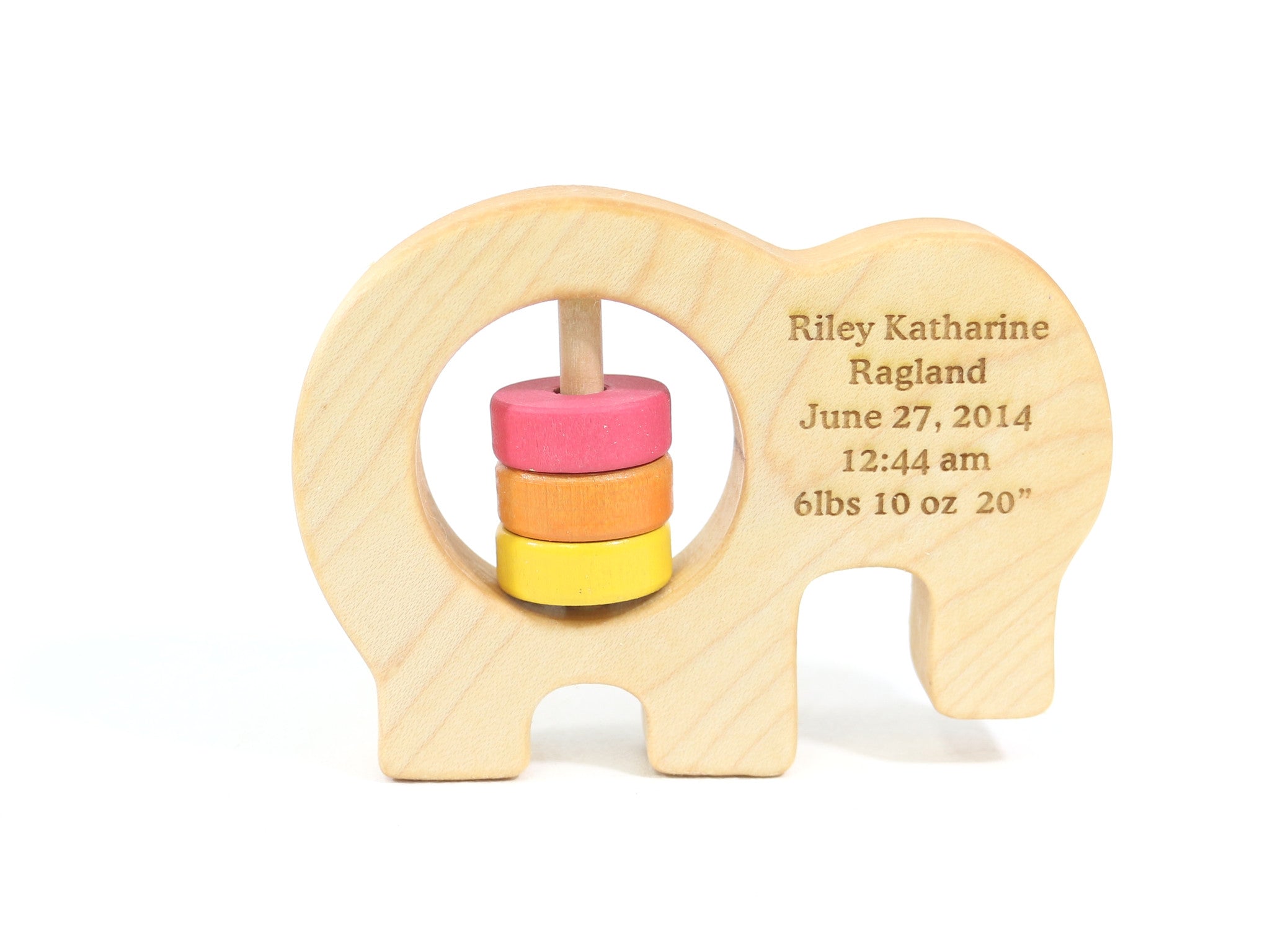 Elephant Wooden Baby Rattle Rattles Bannor Toys   