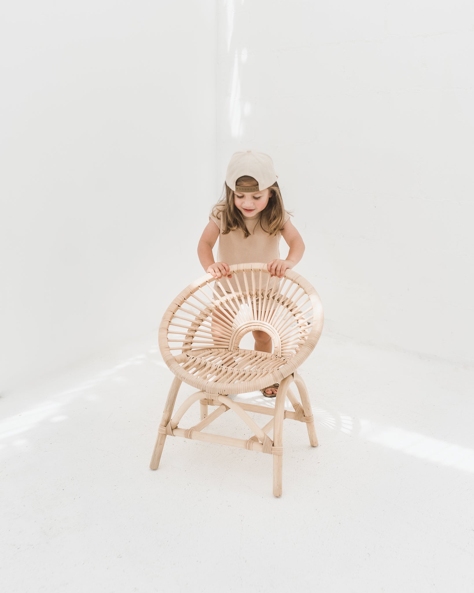 Rainbow Rattan Kids Chair - Natural Furniture Ellie & Becks Co.   