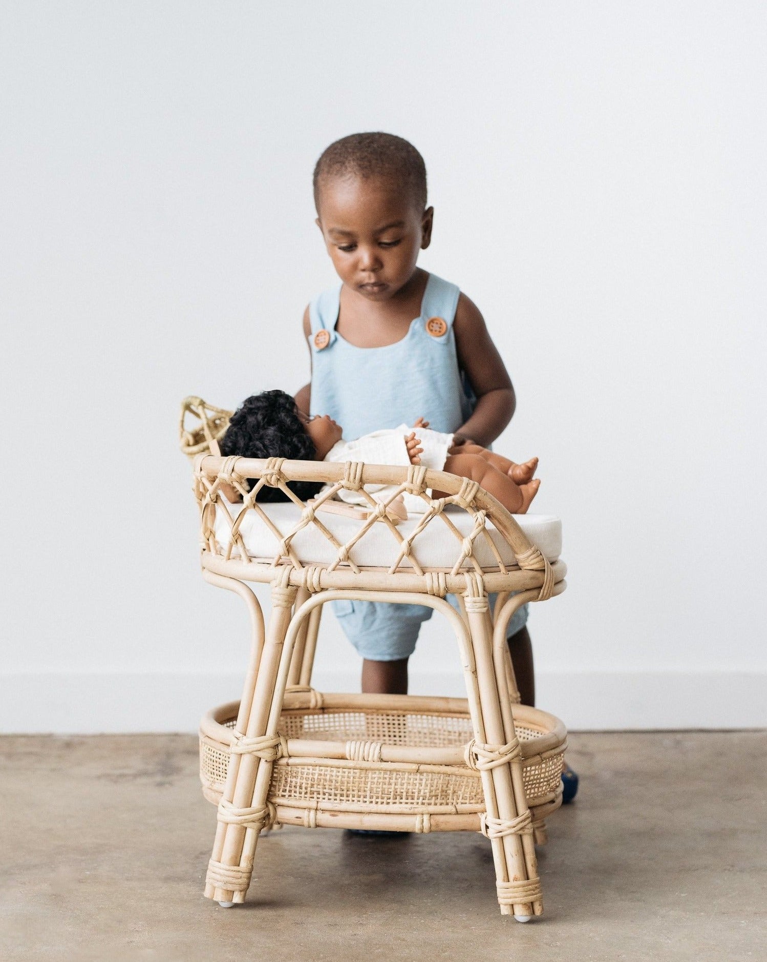 Aria Doll Rattan Changing Table Doll Furniture Ellie & Becks Co.   