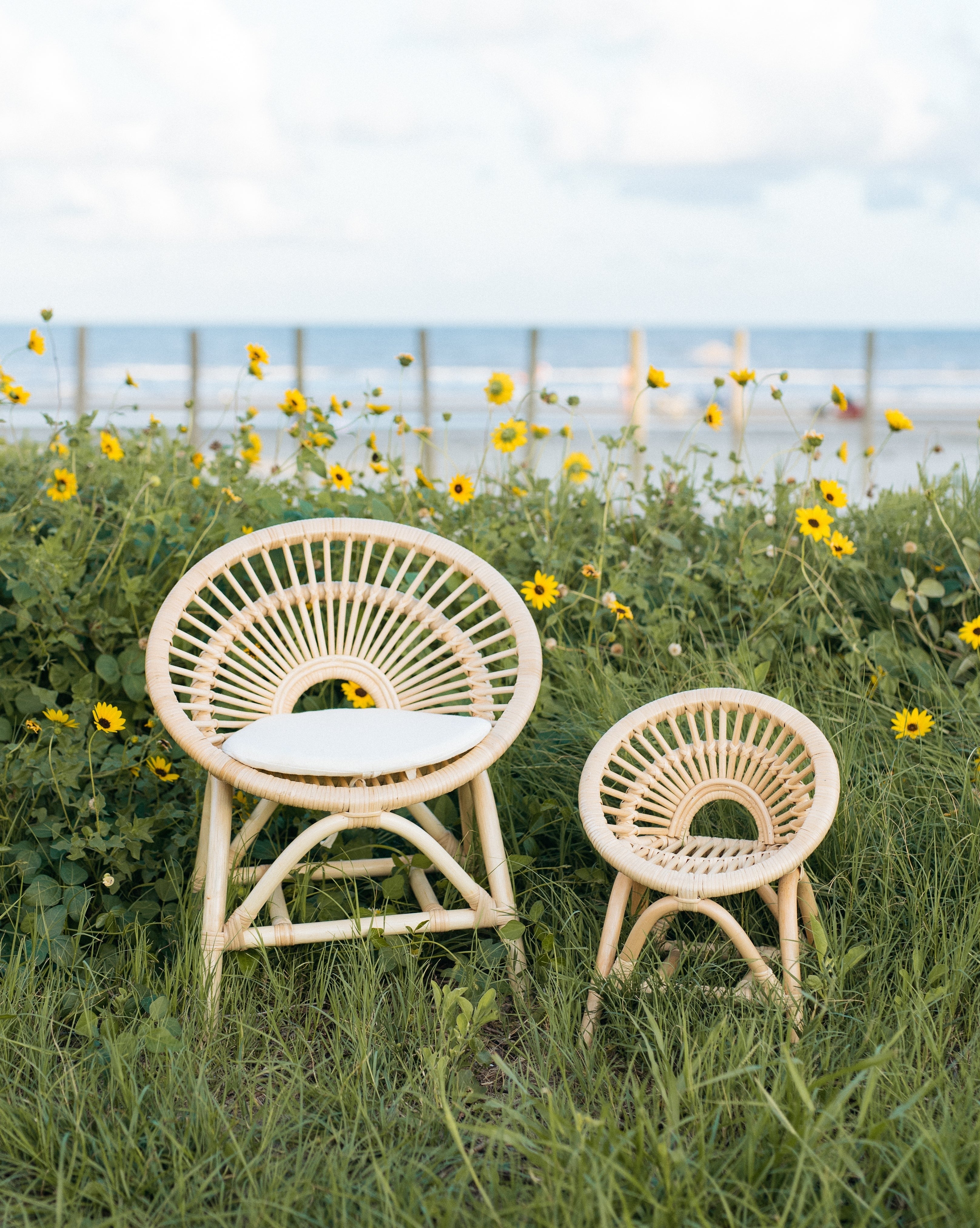 Rainbow Rattan Kids Chair - Natural Furniture Ellie & Becks Co.   