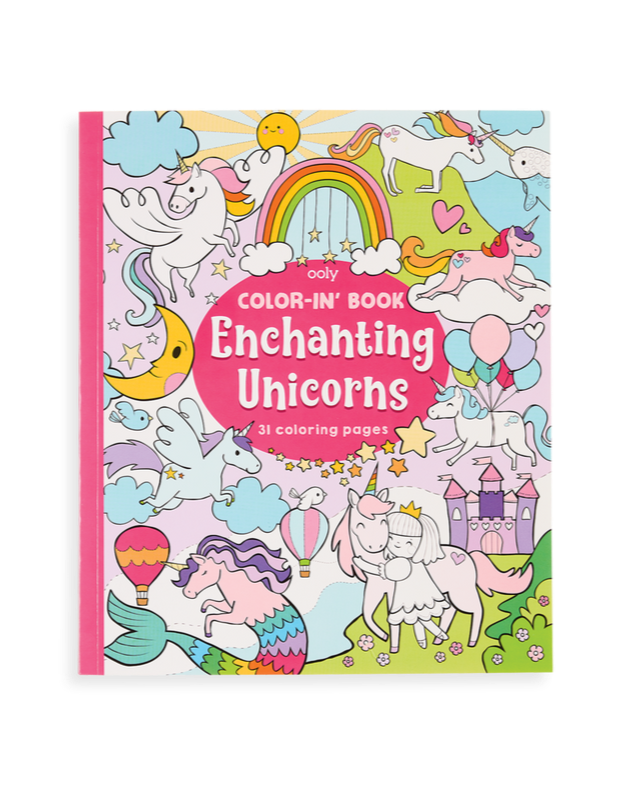 Color-in-Book - Enchanting Unicorns Art Supplies OOLY - Art & School Supplies   