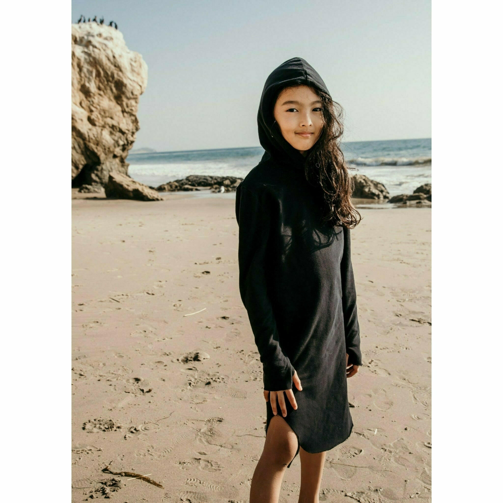 Organic Luna  Hoodie Dress Dresses Be Mi Los Angeles 2-3 Black 