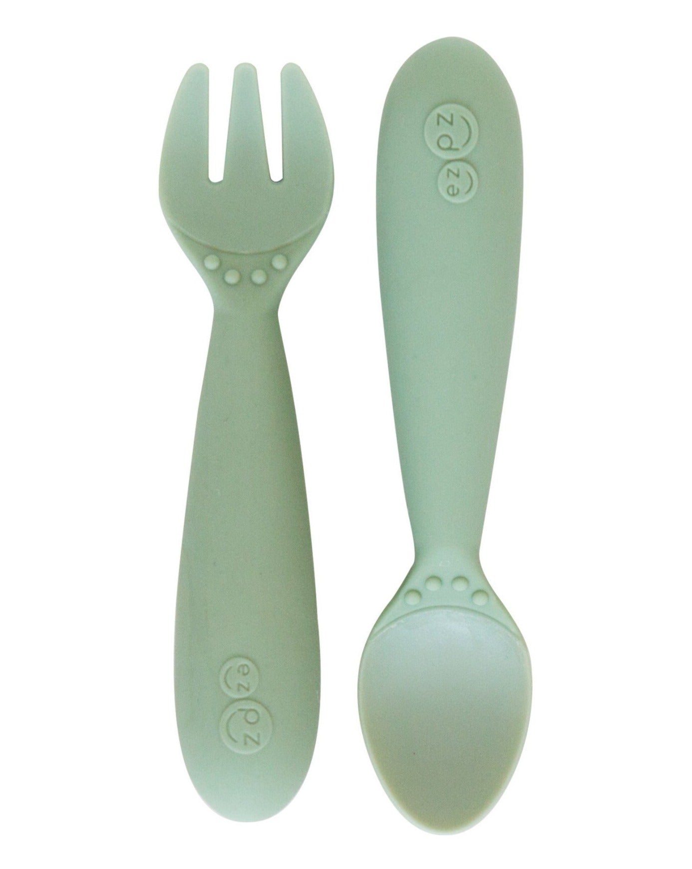 Mini Toddler Fork and Spoon Set Sage Feeding Ezpz   