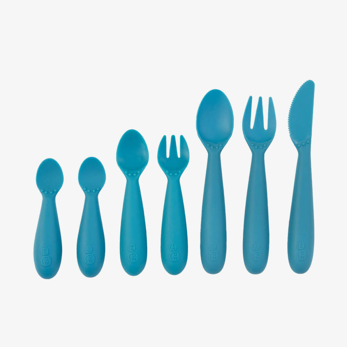 Developmental Utensil Set Retail ezpz Blue  