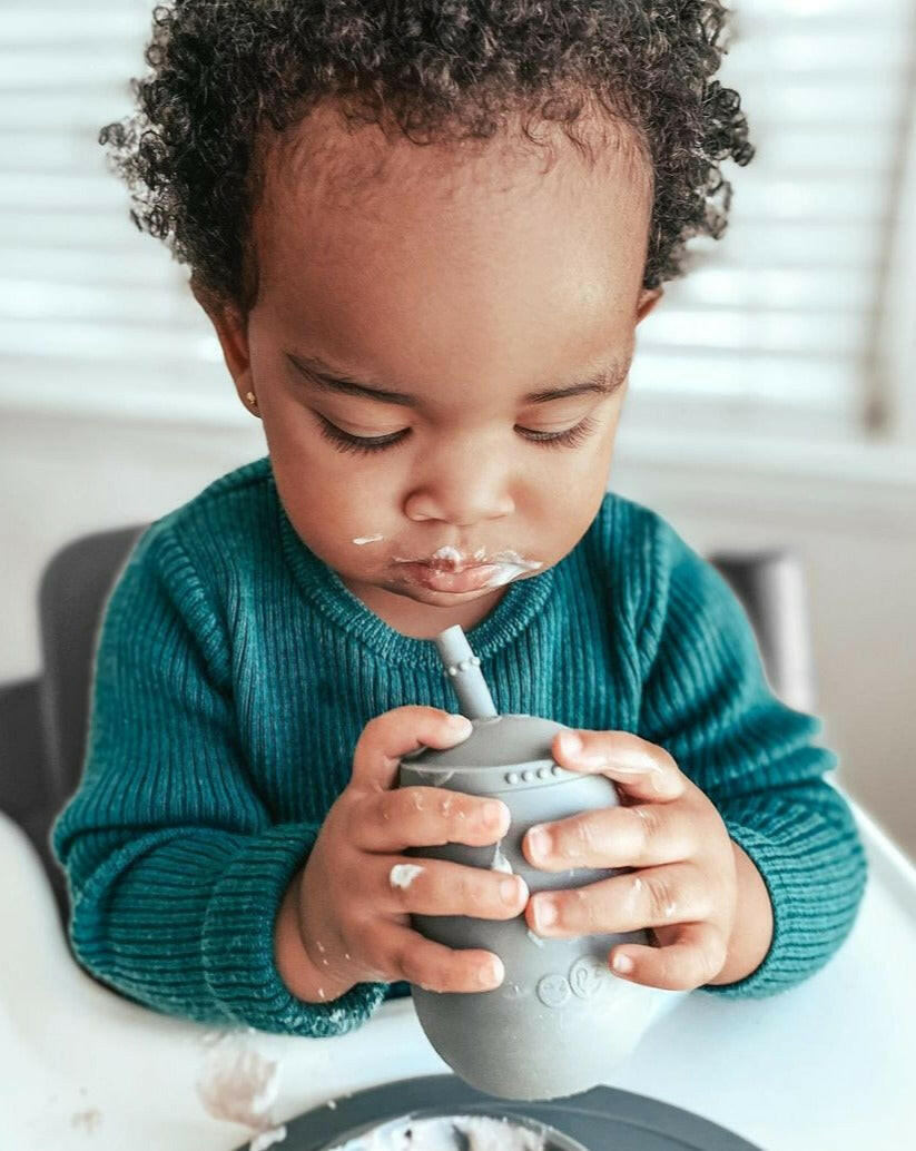 Mini Cup + Straw Training System - Pewter Feeding ezpz   