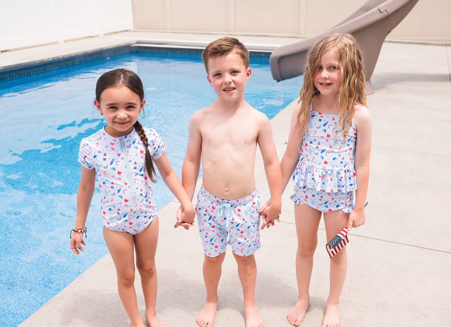 Boy Swim Shorts in Sweet Freedom  Ollie Jay   