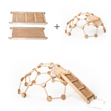 2in1 Climbing Set: Wooden Climbing Frame Geodome / Climbing Dome with Slide Board  for Kids 2-6 y.o.