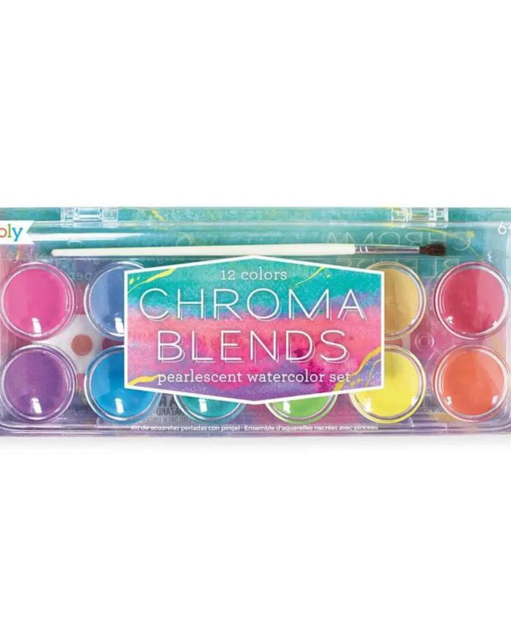 Chroma Blends Pearlescent Watercolors - 13 Piece Set Art Supplies OOLY - Art & School Supplies   