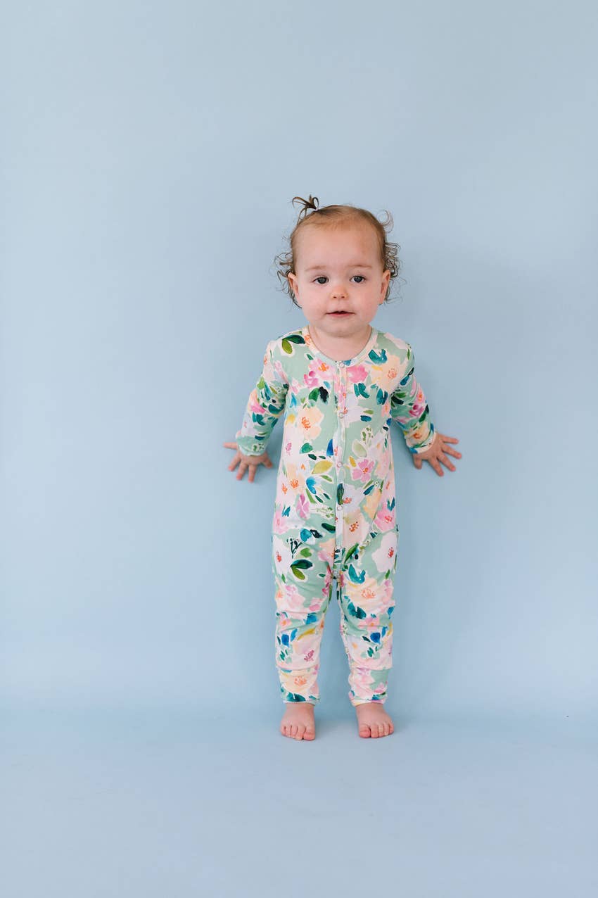 Baby Pajama in Watercolor Floral  Ollie Jay   