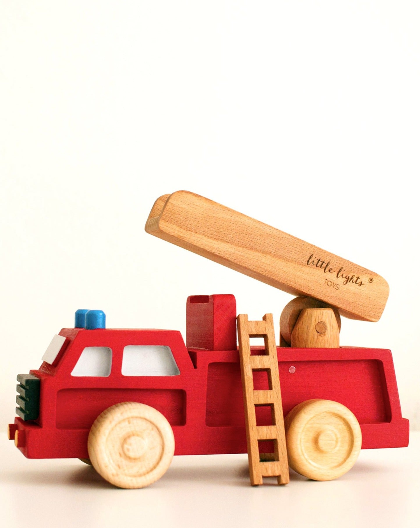 Fire Truck Toy Wooden Toys Little Lights   