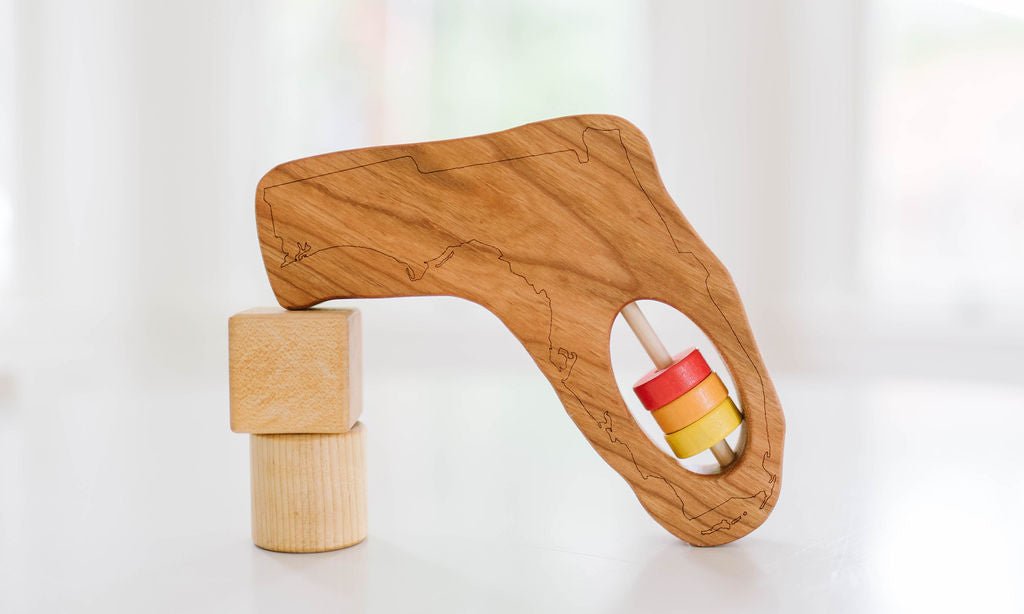 Florida State Wooden Baby Rattle™ State Rattle Bannor Toys   