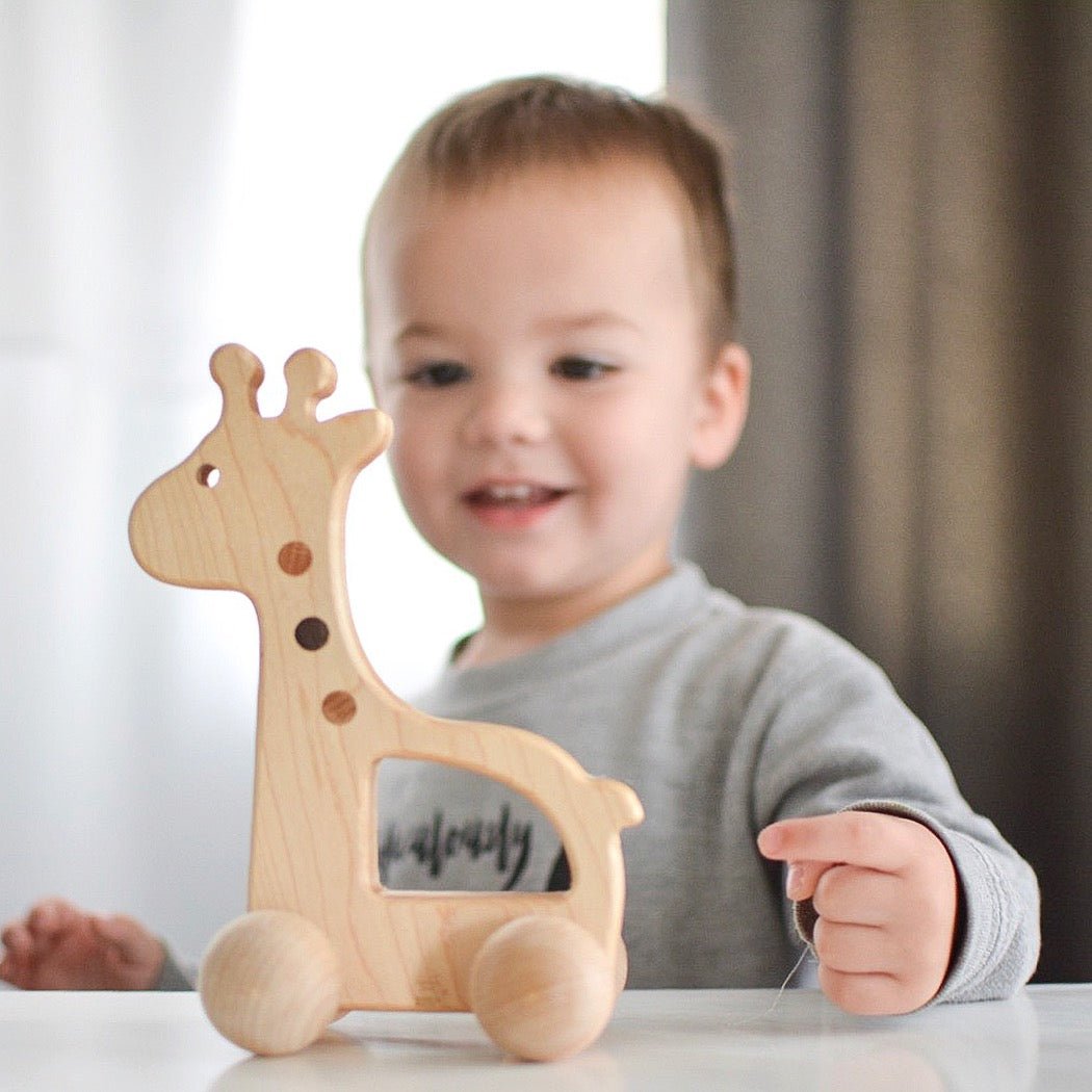 Giraffe Push Toy Wooden Toy Bannor Toys   