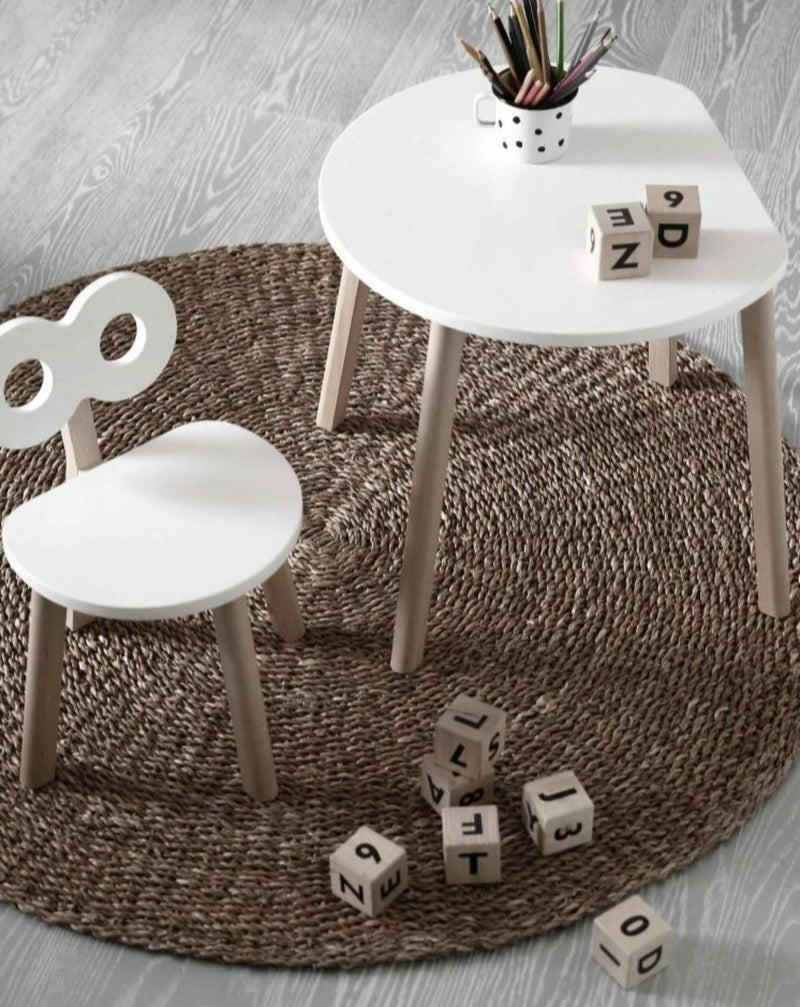 Wooden Half-Moon Children's Table White