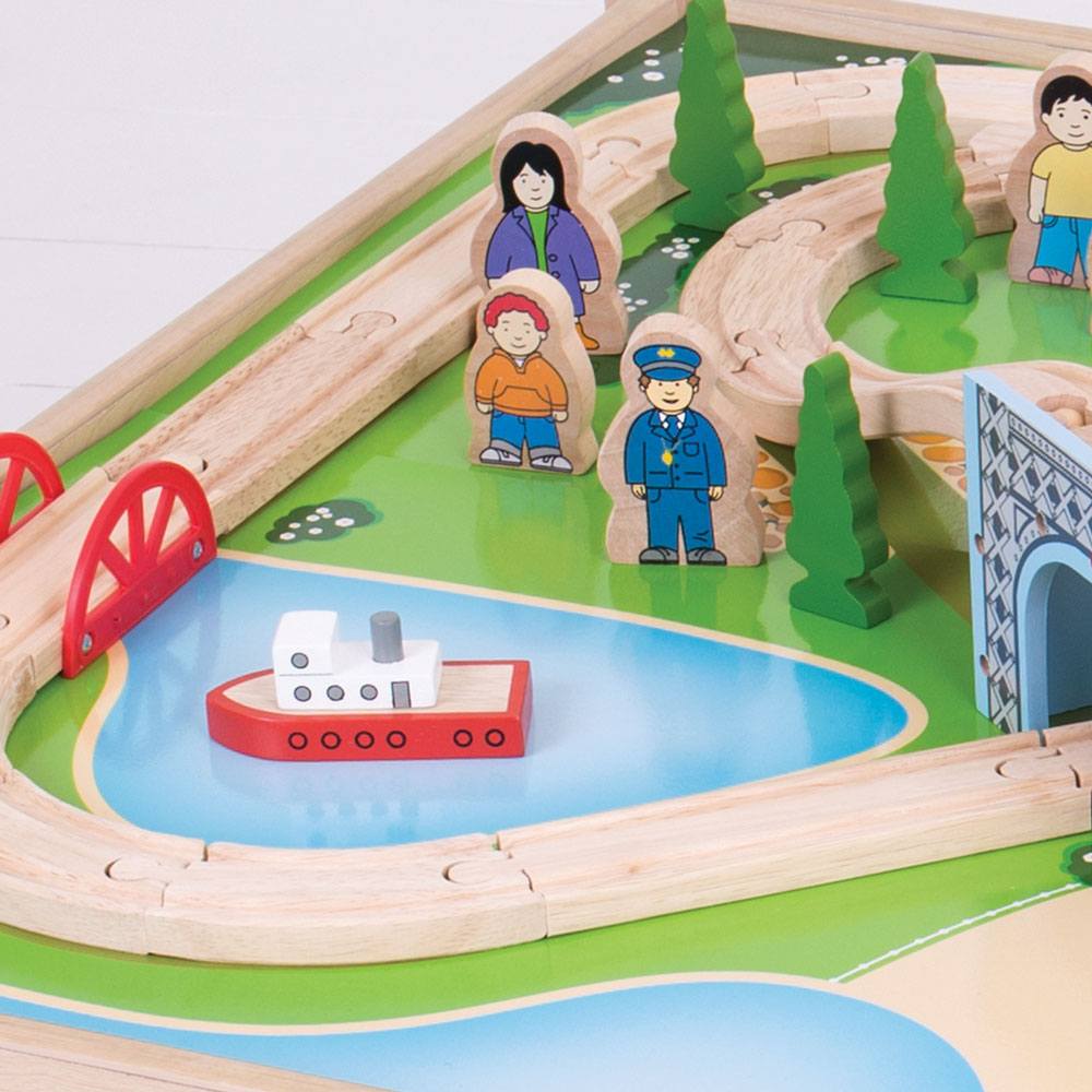 City Train Set and Table by Bigjigs Toys US  Bigjigs Toys US   