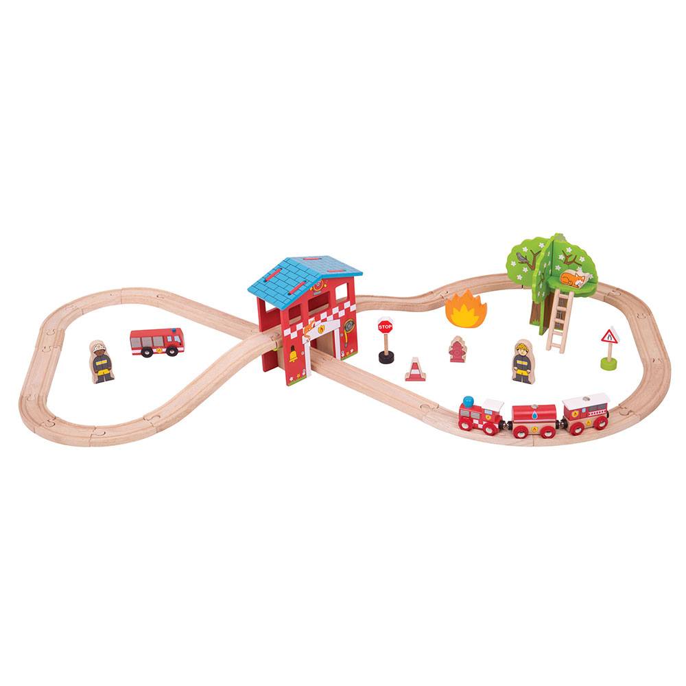 Fire Station Train Set by Bigjigs Toys US  Bigjigs Toys US   