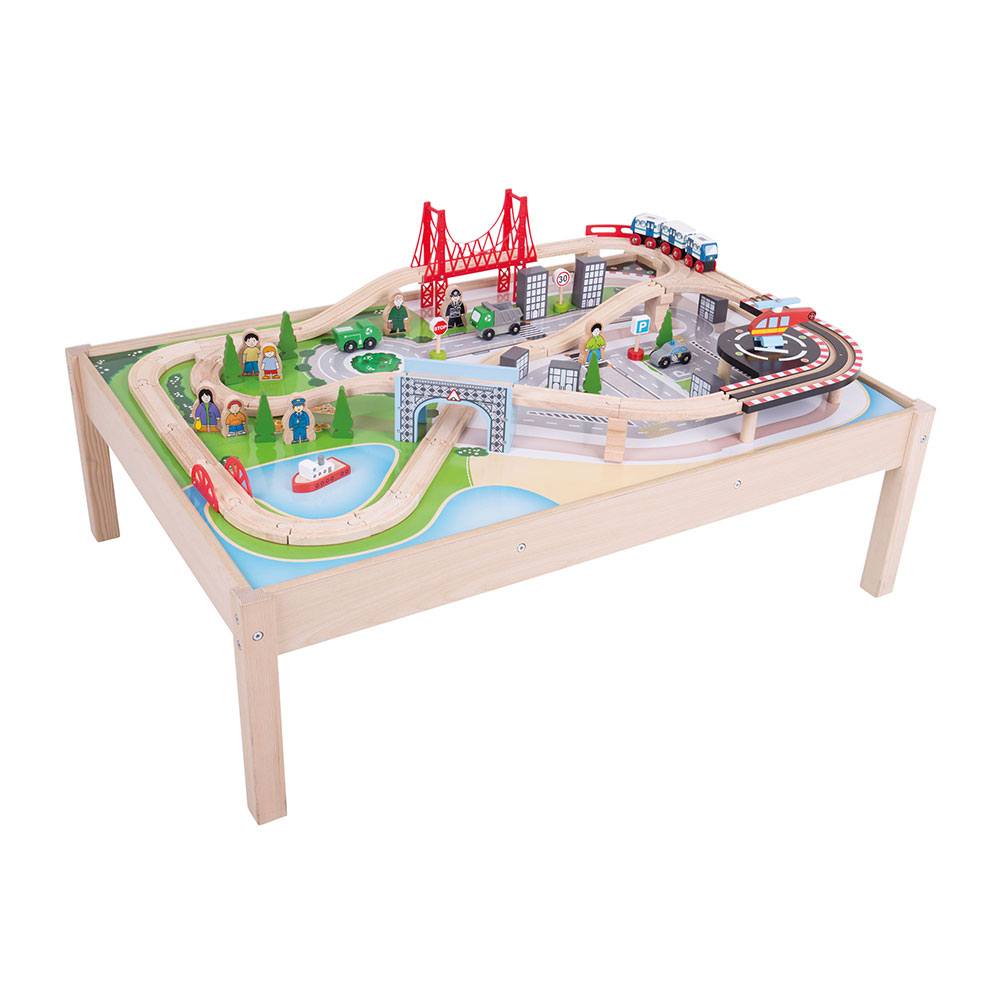 City Train Set and Table by Bigjigs Toys US  Bigjigs Toys US   