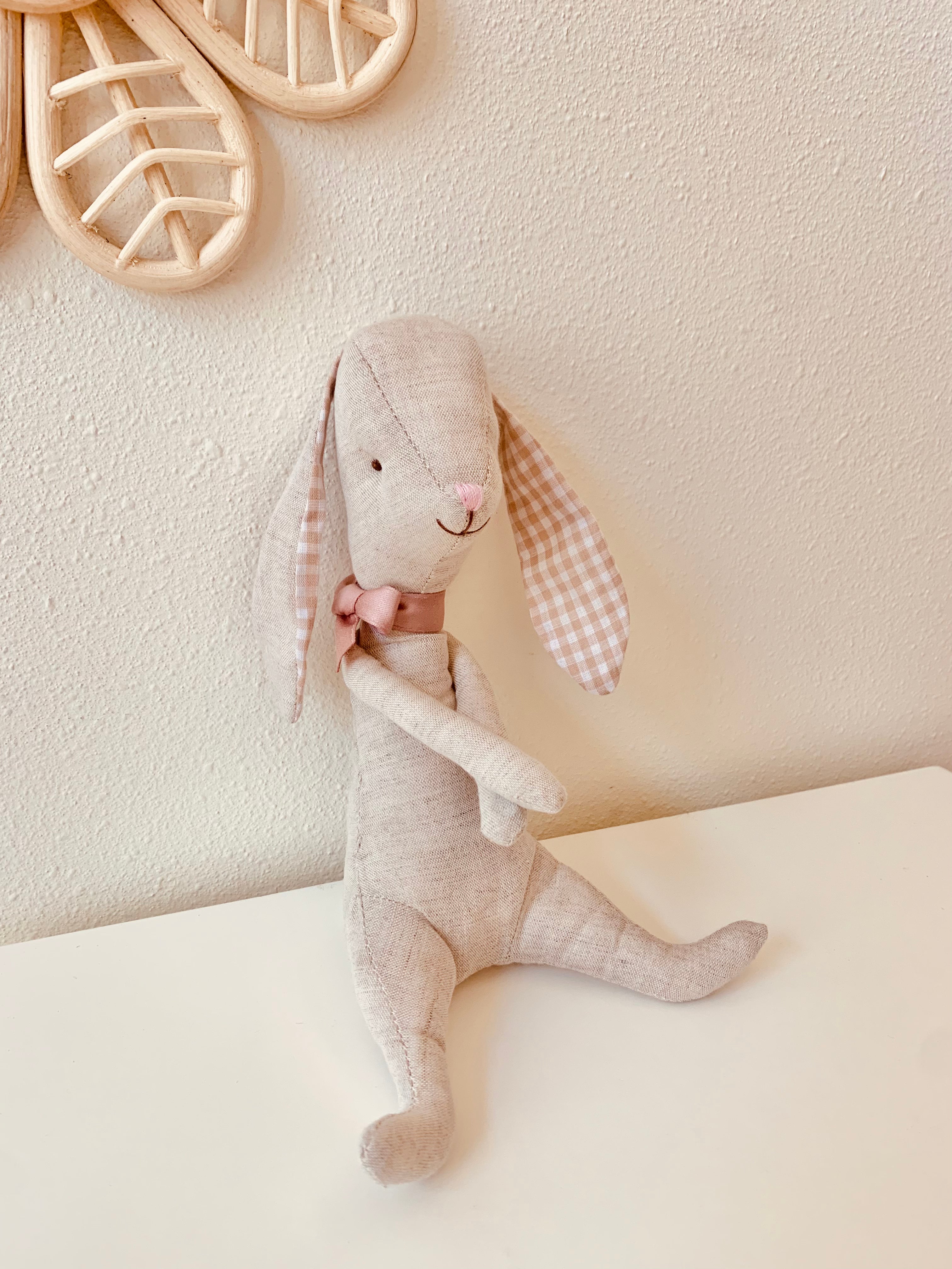 Organic Cotton Linen Bunny Rabbit Stuffies Little Wonder & Co. Blossom Rabbit  