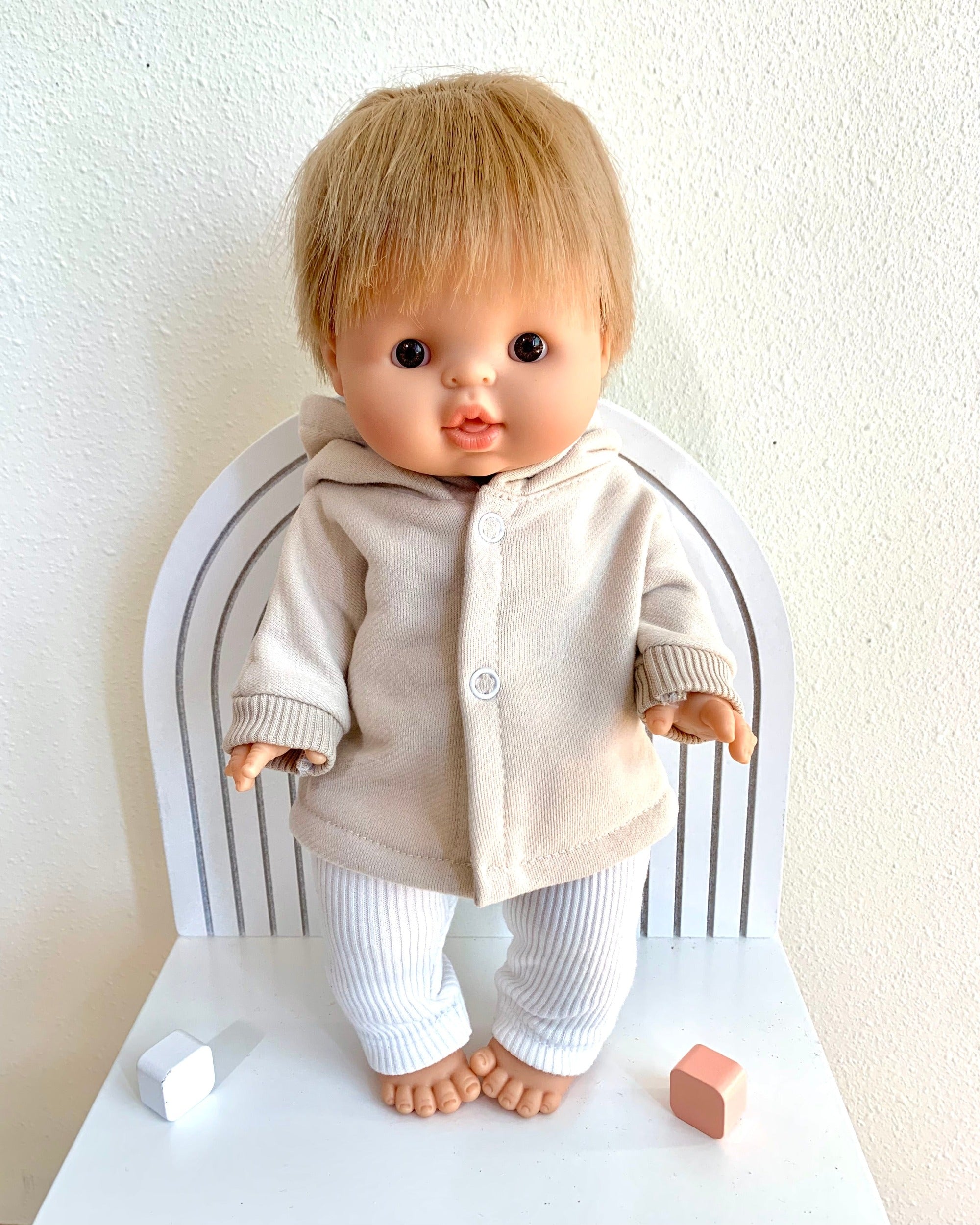 Doll Sweatshirt Doll Clothing Little Wonder & Co. Cream  