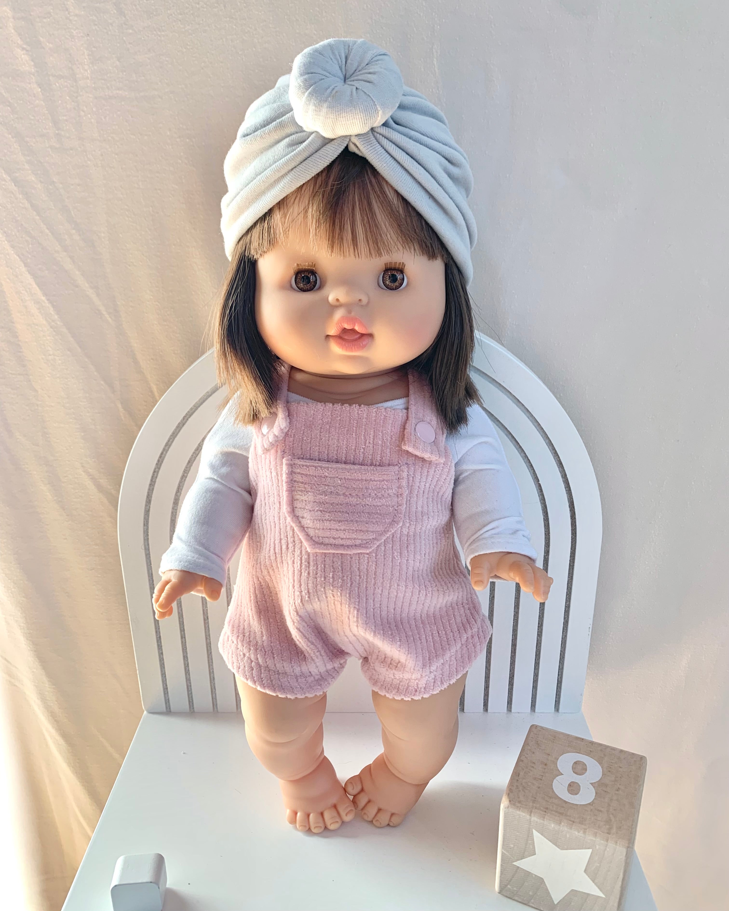 Doll Corduroy Overalls  Little Wonder & Co Soft Pink  