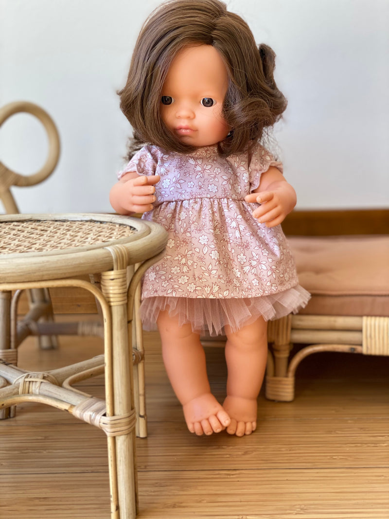 Doll Dress - Boho Floral Pink