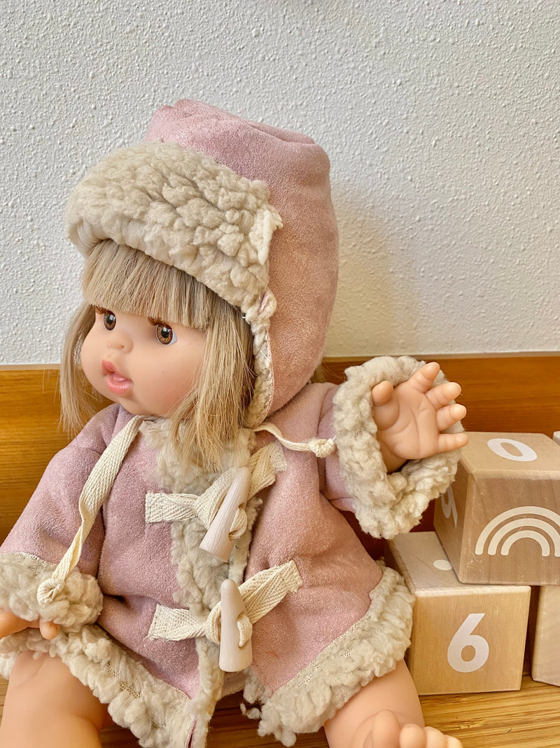Blush Sherpa Doll Bonnet