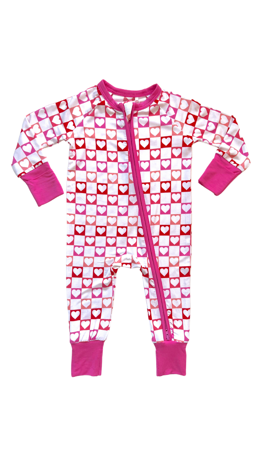 Heart Checkered Zipper Romper Baby & Toddler In my Jammers   