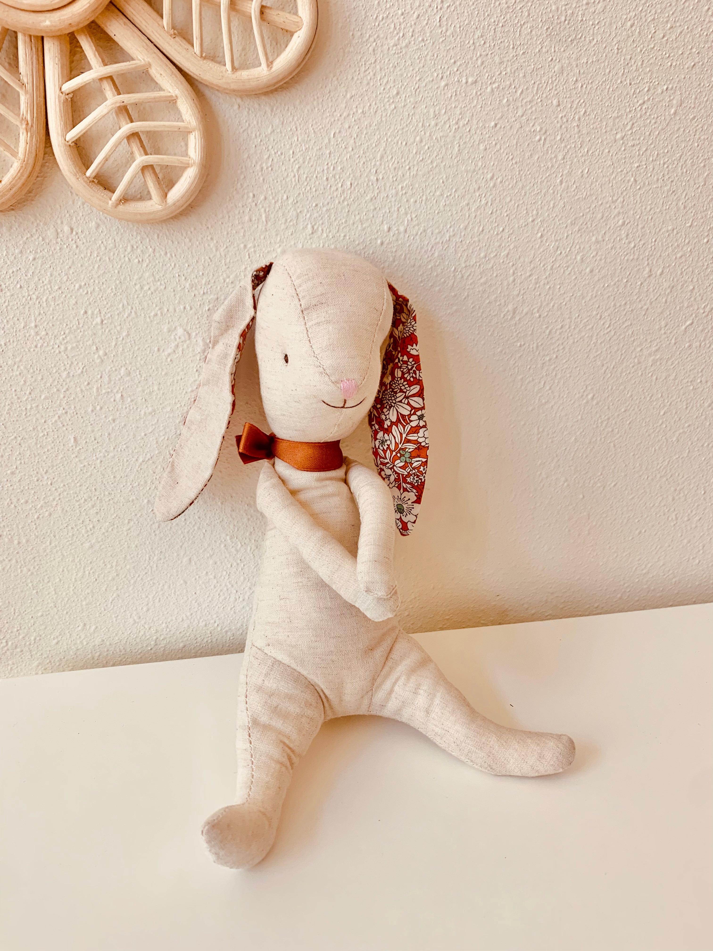 Organic Cotton Linen Bunny Rabbit Stuffies Little Wonder & Co. Rose Rabbit  