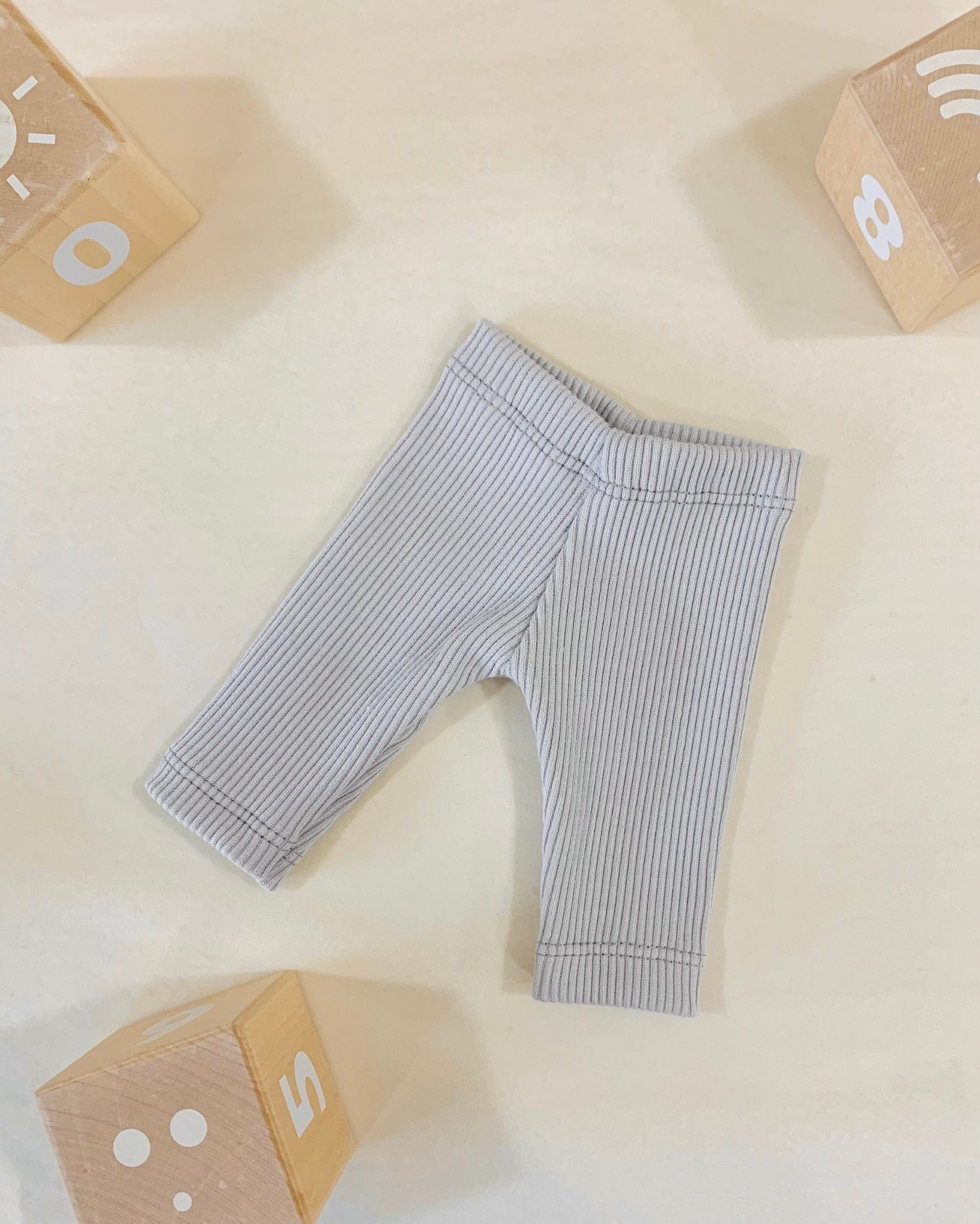 Ribbed Doll Pants Doll Clothing Little Wonder & Co. Light Grey  