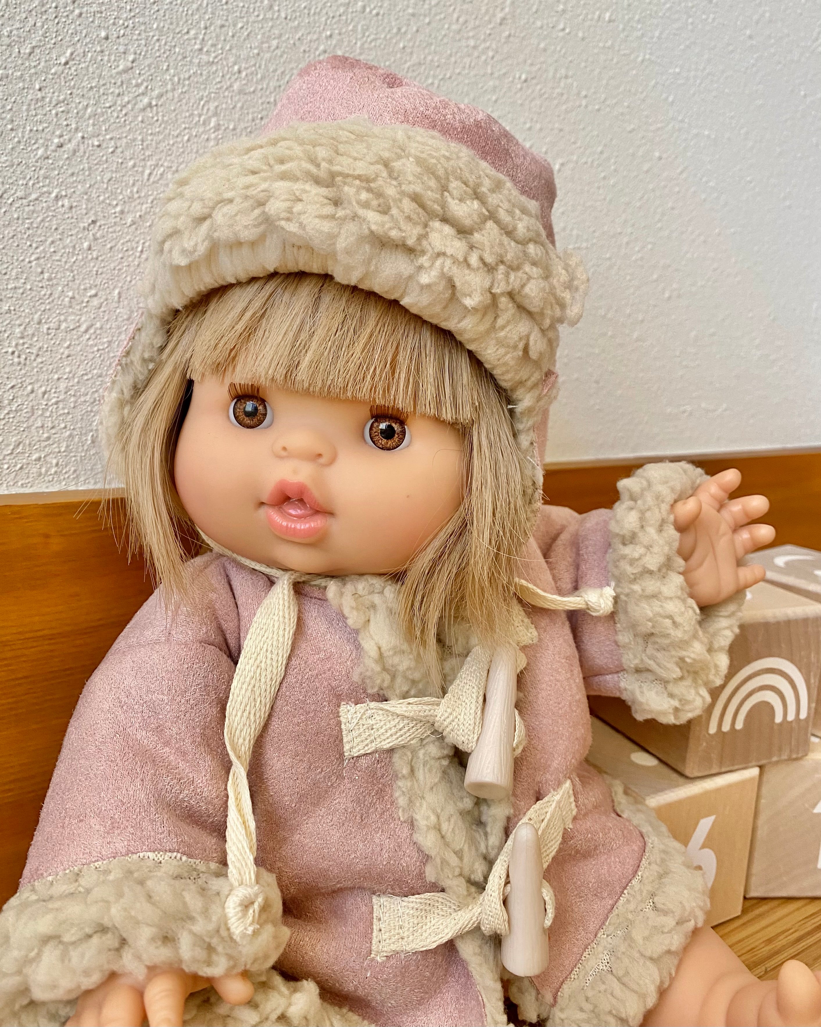 Blush Sherpa Doll Bonnet Doll Clothing Little Wonder & Co.   