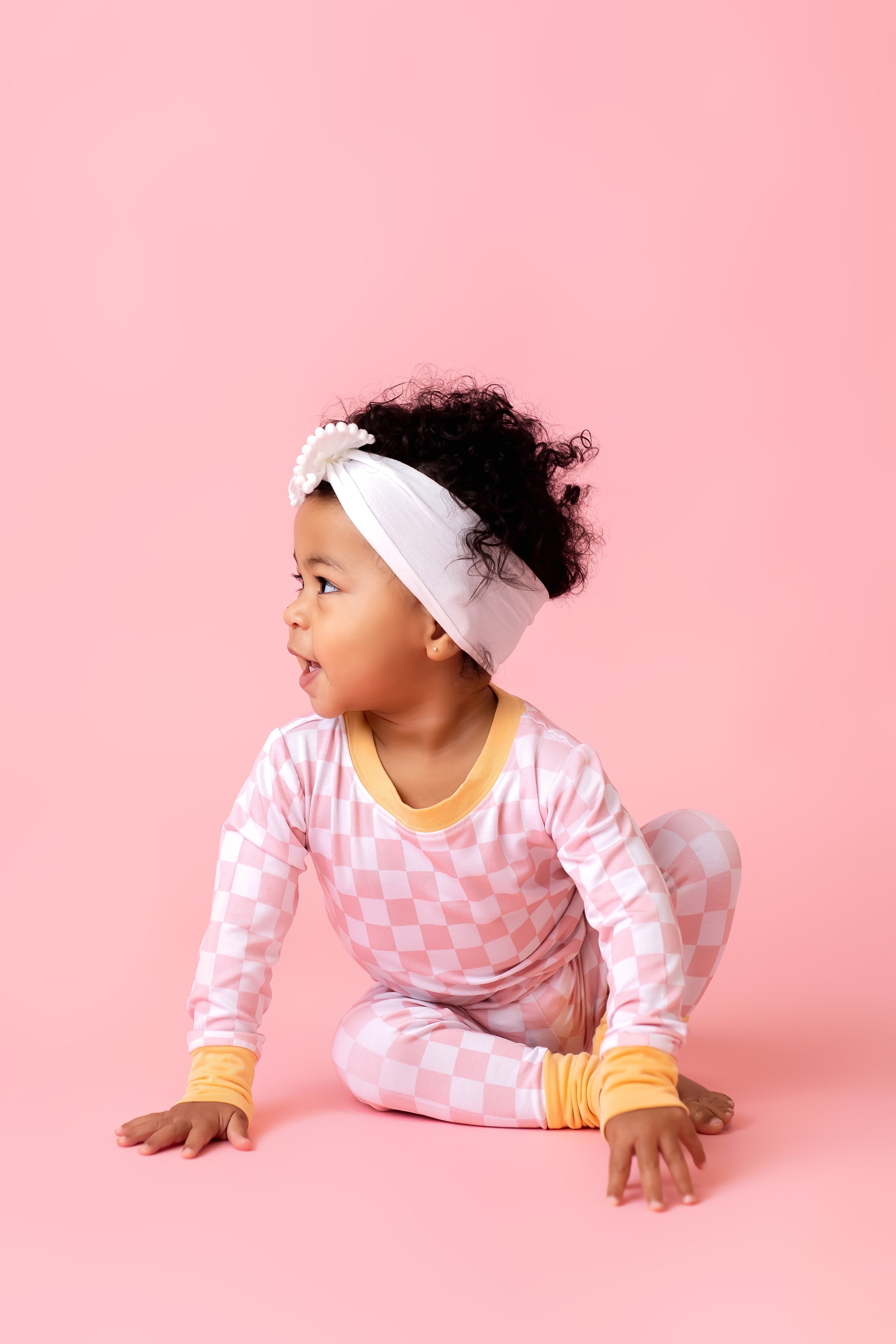 Blush Checkered Two Piece Set Baby & Toddler Sleepwear In my Jammers   