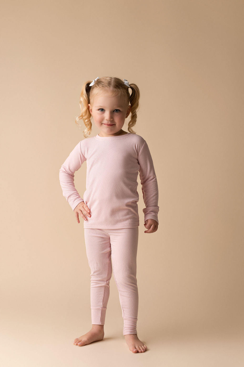 Petal Pink Ribbed Two Piece Set Baby & Toddler In my Jammers   