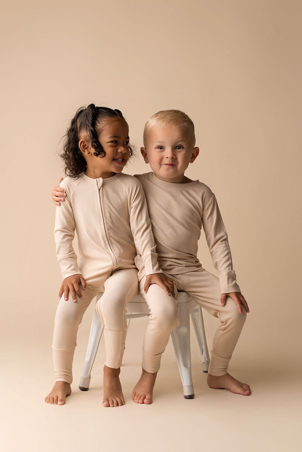 Tan Ribbed Two Piece Set Baby & Toddler In my Jammers   