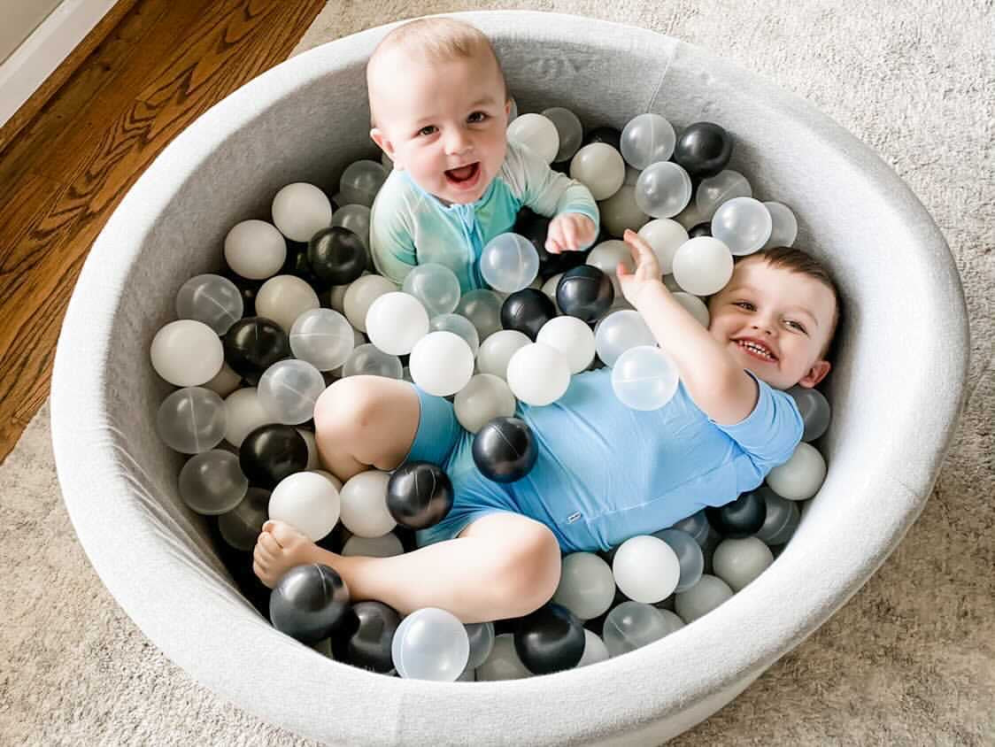 Classic Heathered Light Grey Ball Pit + 200 Pit Balls Ball Pit Bundles Little Big Playroom   