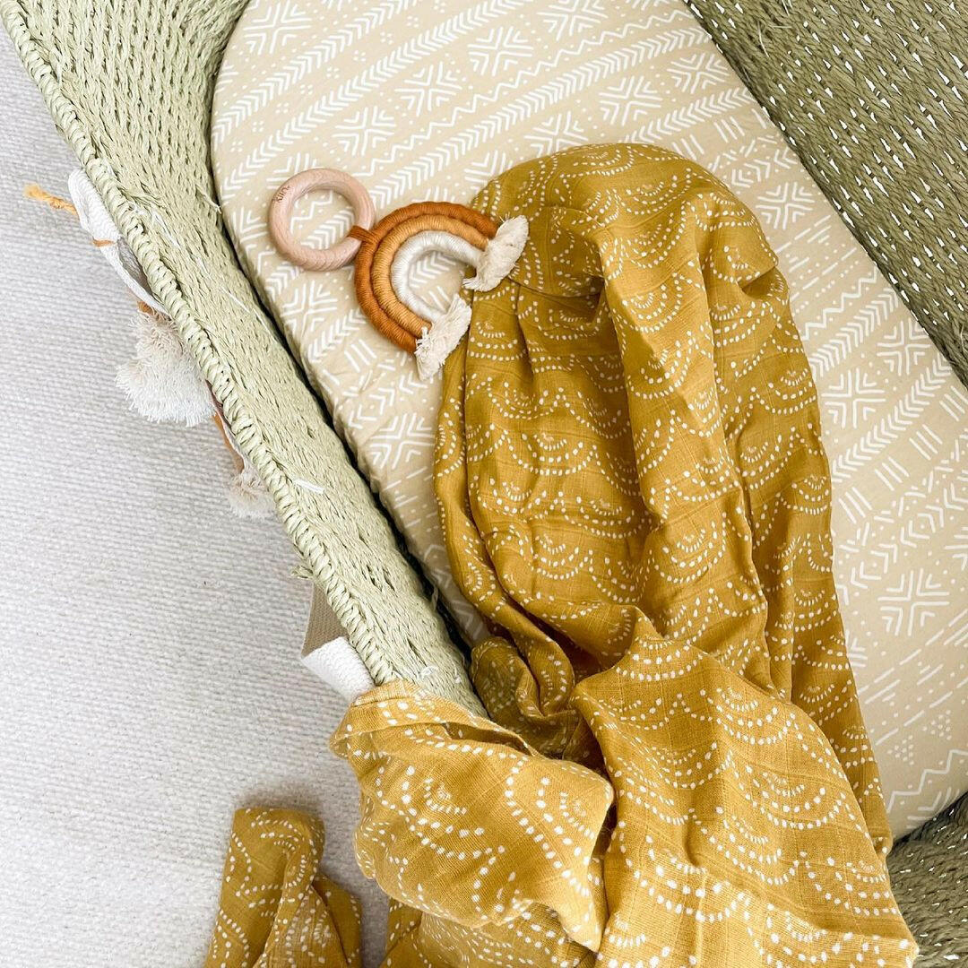 Organic Cotton + Bamboo Muslin Swaddle - Sunset Baby Essentials Kiin Baby   