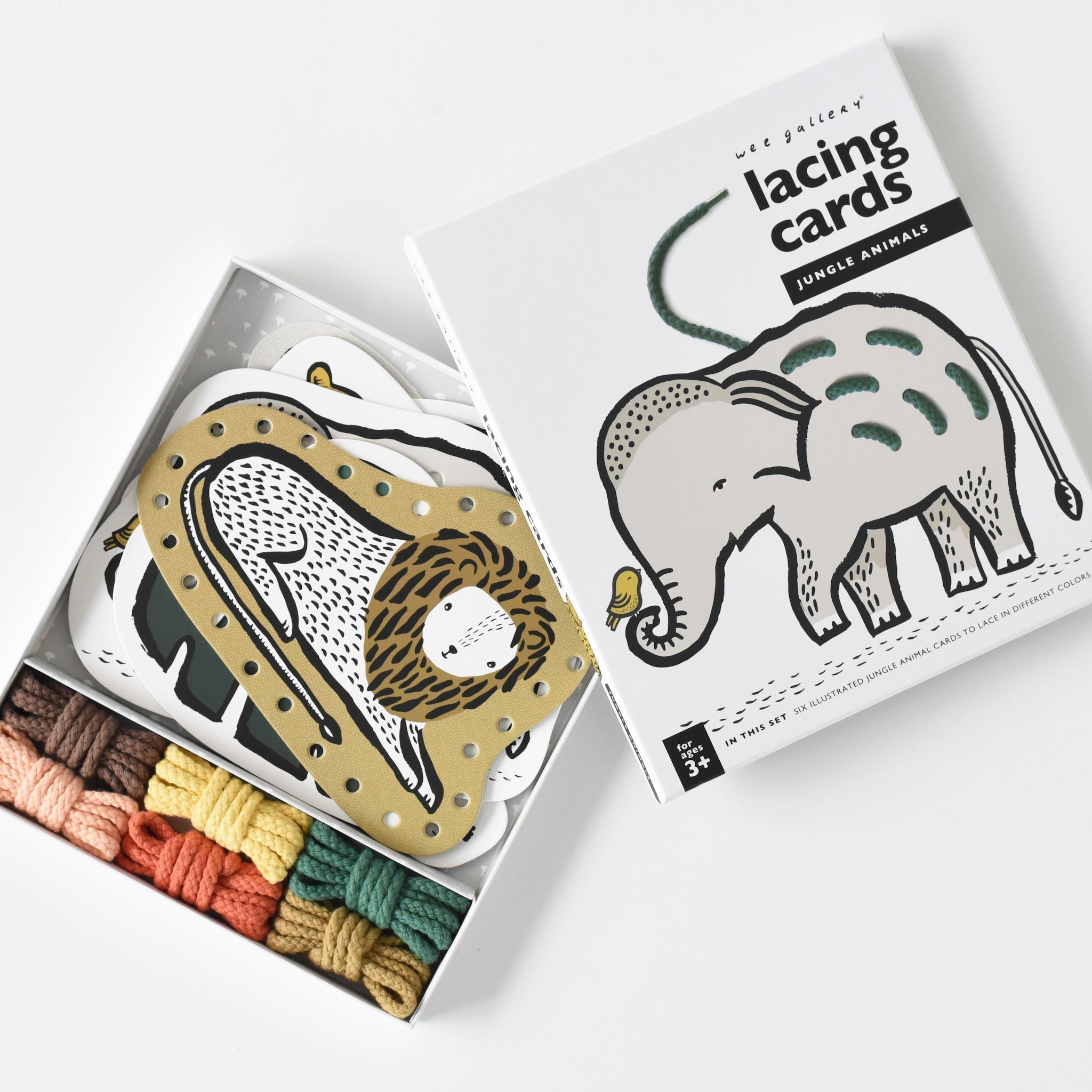 Lacing Cards - Jungle Animals Learning Cards Wee Gallery   