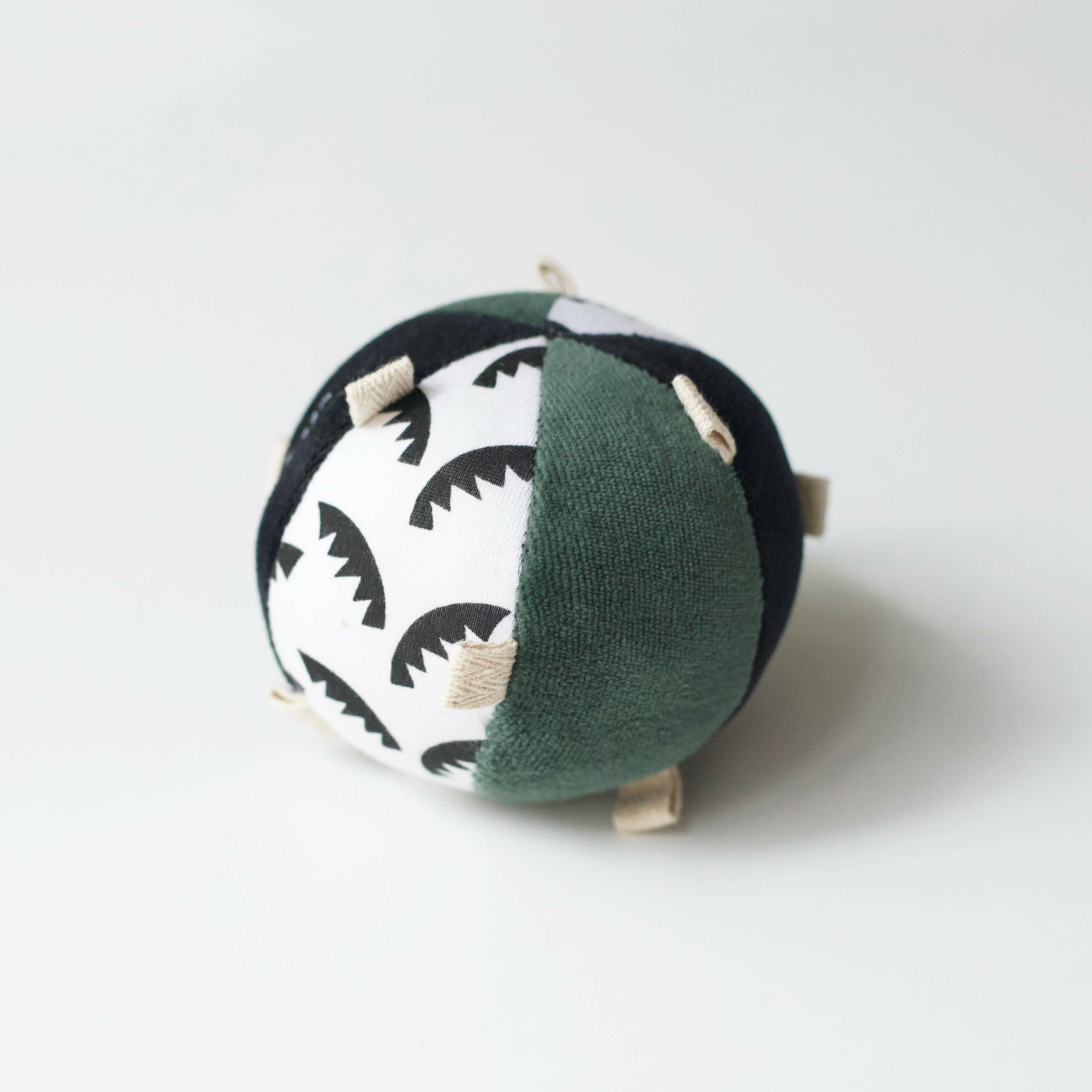 Taggy Ball with Rattle - Jungle Leaves  Wee Gallery   