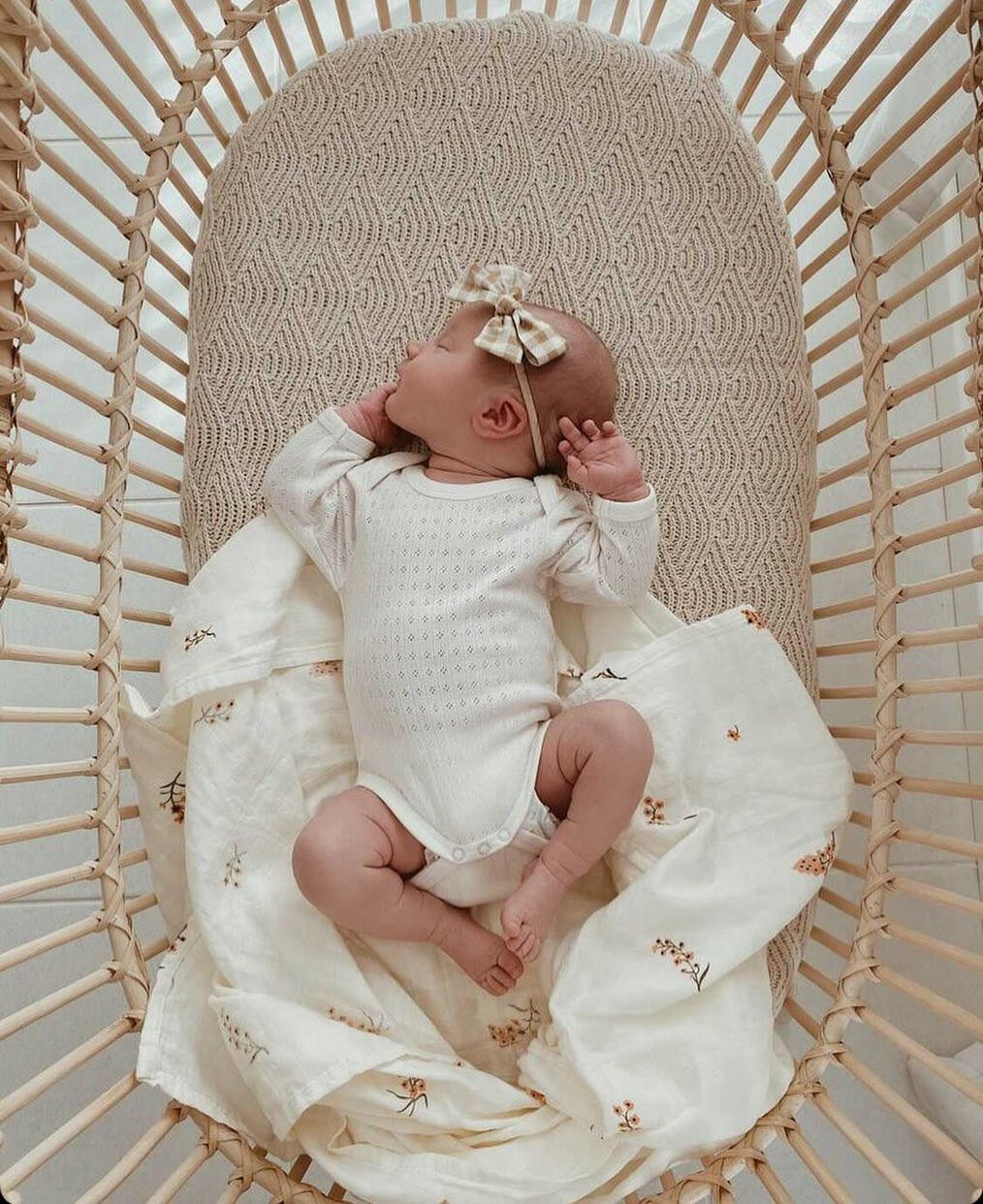 Muslin Swaddle Blanket Organic Cotton - Flowers Baby Essentials Mushie   