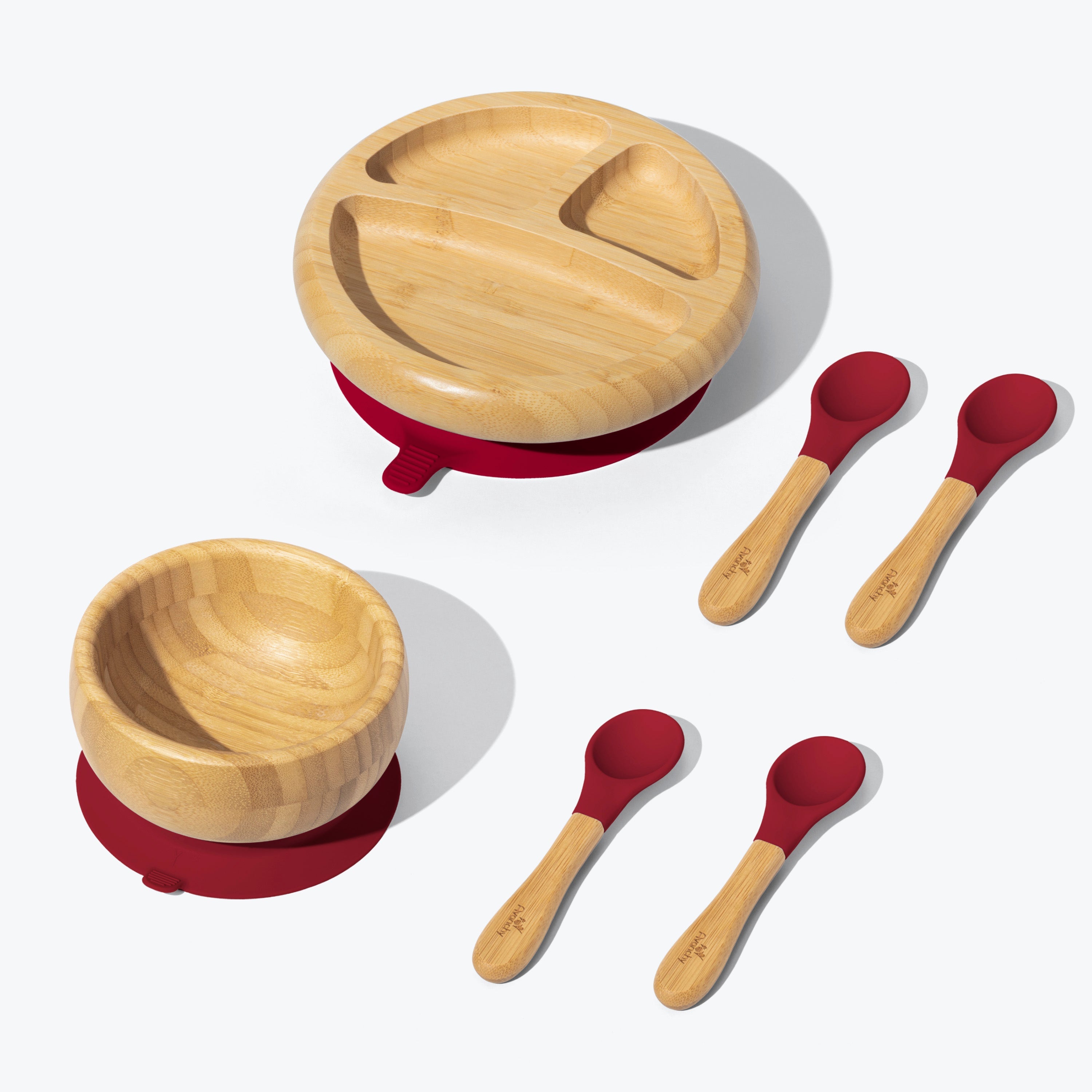 Avanchy Bamboo Starter Kits Nursing & Feeding Avanchy Sustainable Baby Dishware Spoons Magenta 