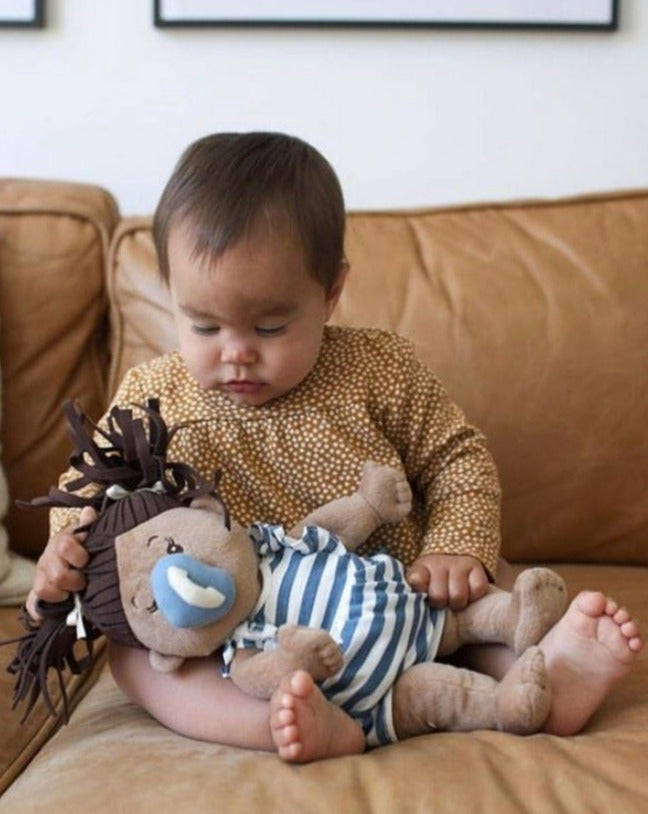 Baby Stella Beige Doll with Brown Pigtails | babys first soft doll