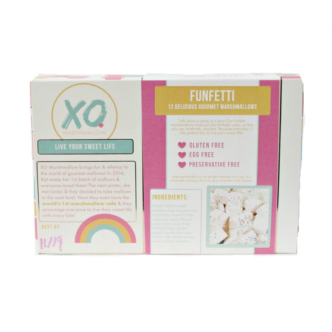 Funfetti Marshmallows Valentines XO Marshmallow   