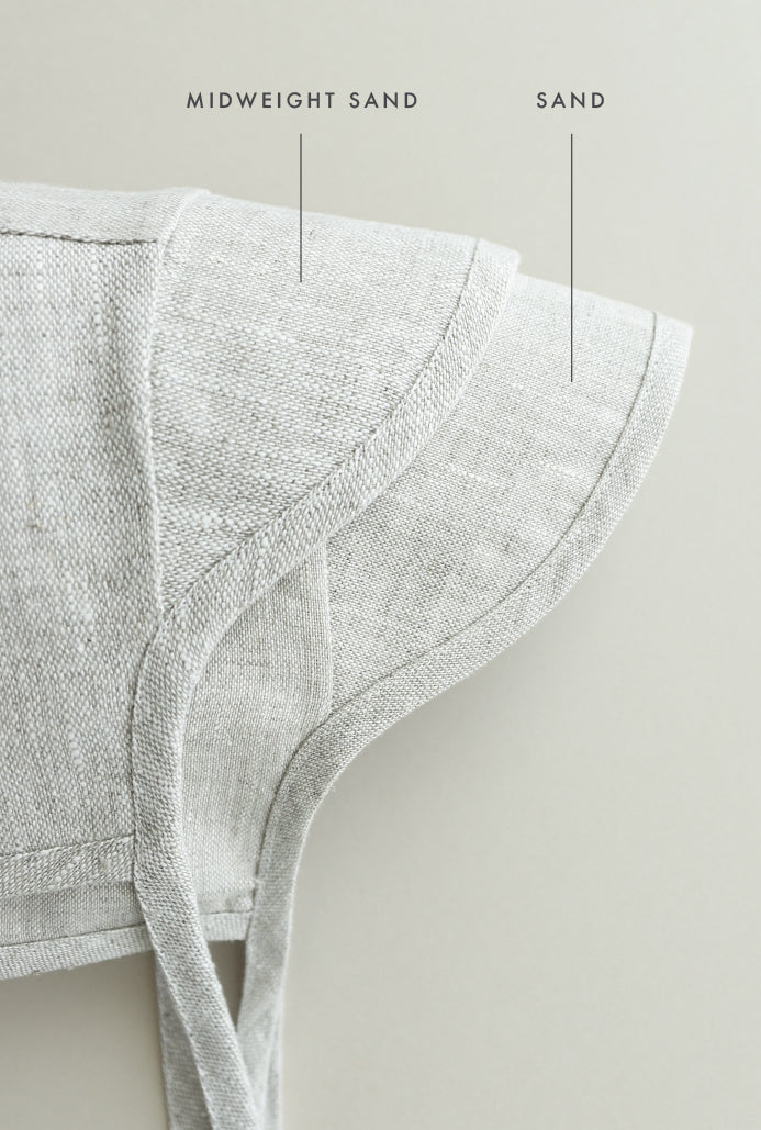 Brimmed Sand Linen Bonnet Cotton-Lined