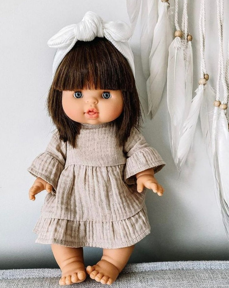 Minikane Chloe Baby Girl Doll brunette blue eyes