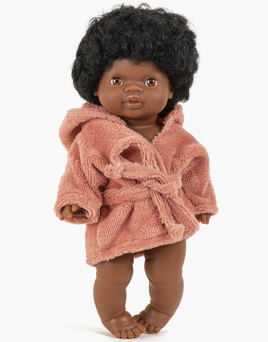 Doll Clothing Cozy Bathrobe Doll Clothing Minikane Marsala  