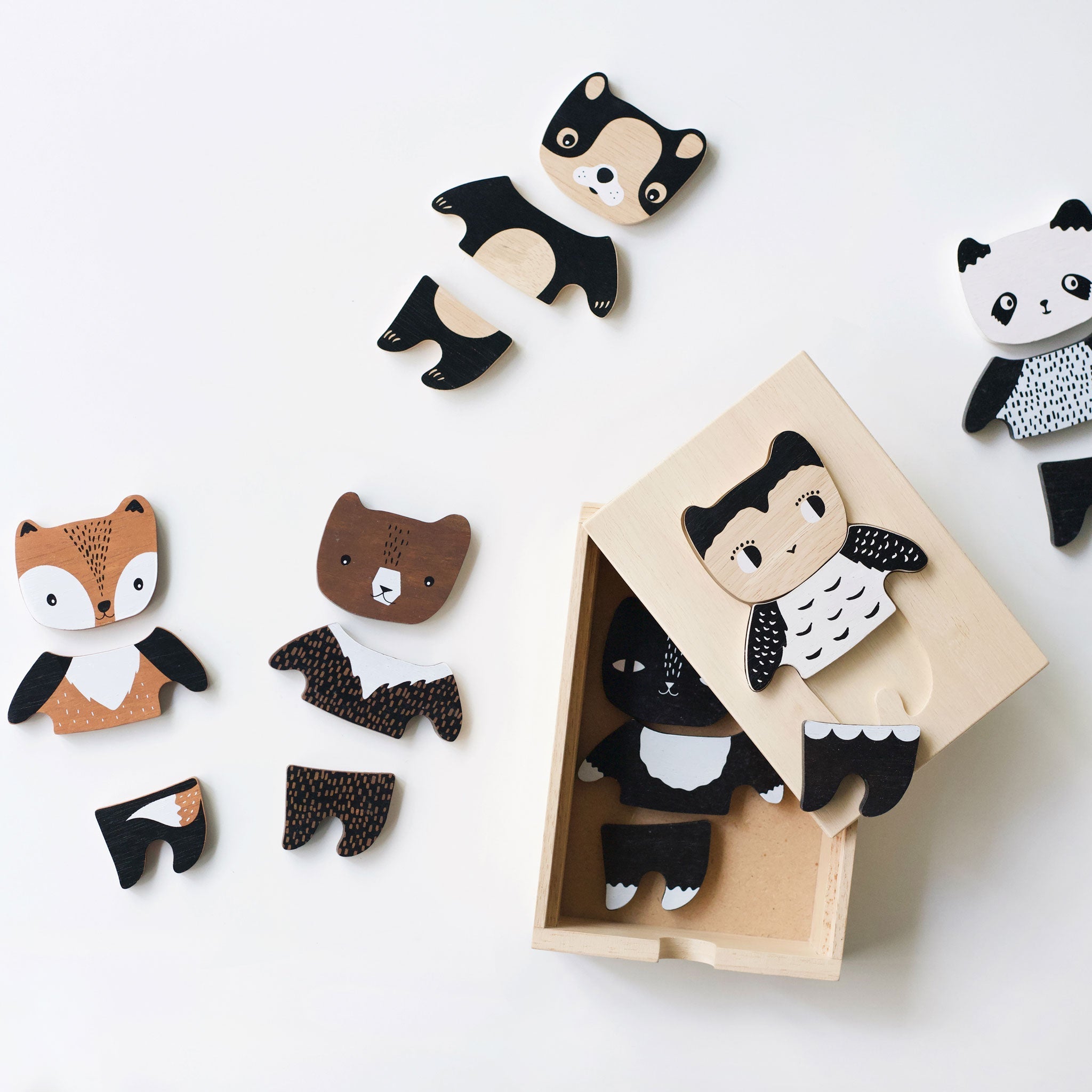 Mix & Match Animal Tiles Wooden Toys Wee Gallery   