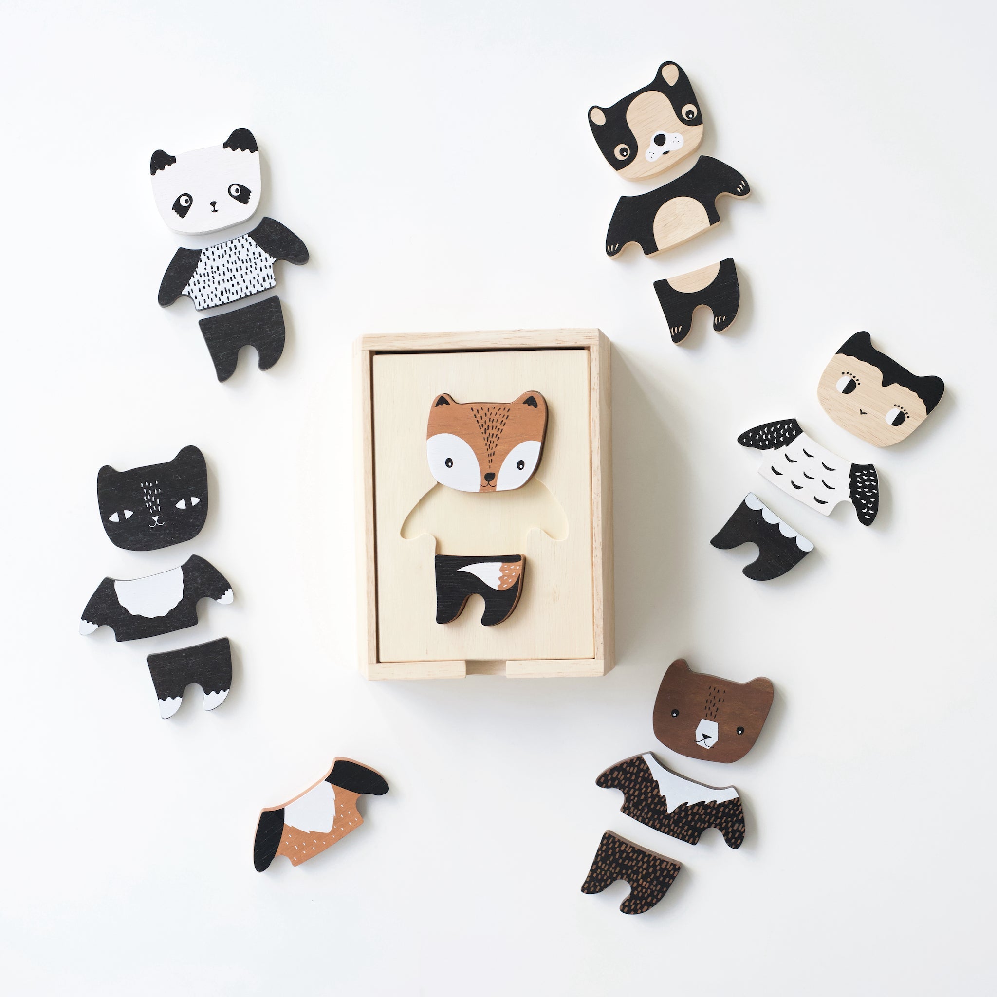 Mix & Match Animal Tiles Wooden Toys Wee Gallery   