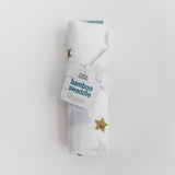 Moon and stars bamboo swaddle